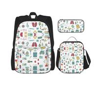 RRhgipp Abstraction Biology Chemistry4school Backpack Boys Teens Bookbag Travel Daypack Kids Girls Lunch Bag Pencil Case Bookbag