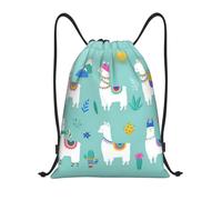RRhgipp Alpaca Llama Drawstring Backpack Sports Gym Sackpack Pocket Water Resistant String Bag Women Men School