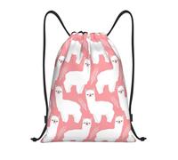 RRhgipp Alpaca Llama Drawstring Backpack Sports Gym Sackpack Pocket Water Resistant String Bag Women Men School