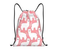 RRhgipp Alpaca Llama Drawstring Backpack Sports Gym Sackpack Pocket Water Resistant String Bag Women Men School