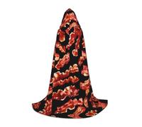 RRhgipp Bacon Pattern Hooded Cape Cloak Long Cape Vampire Witch Carnival Halloween Teenager Wizard Costume Child