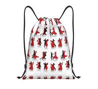 RRhgipp Ballroom Dance Drawstring Backpack Sports Gym Sackpack Pocket Water Resistant String Bag Women Men School