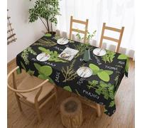 RRhgipp Basil Thyme Dill & Rosemarytablecloth 54x 72in Washable Table Cover Dining Wedding Party Banquet Tabletop Decoration