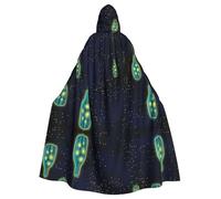 RRhgipp Beautiful Bottle Of Under The Night Sky Hooded Cloak Long Cape Grim Reaper Vampire Witch Carnival Halloween Wizard Costume 58inch
