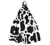 RRhgipp Black And White Cow Hooded Cloak Long Cape Grim Reaper Vampire Witch Carnival Halloween Wizard Costume 58inch