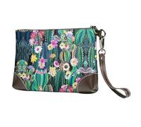 RRhgipp Blooming Cactus Womens Clutch Purse Wristlet Wallet Evening W/HandStrap Casual Formal Leather Girl Friend