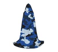 RRhgipp Blue Camo Hooded Cape Cloak Long Cape Vampire Witch Carnival Halloween Teenager Wizard Costume Child