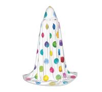RRhgipp Blue Polka Dot Pattern Hooded Cape Cloak Long Cape Vampire Witch Carnival Halloween Teenager Wizard Costume Child