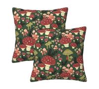 RRhgipp Bright Mushrooms Art Throw Pillow Cases Decorative Cushion Covers Couch Bed Sofa Decoration Xmas Gifts Bed