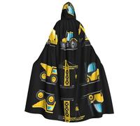 RRhgipp Cartoon Heavy Machinery Truck Adult Hooded Cloak Long Cape Grim Reaper Vampire Witch Carnival Halloween Wizard Costume