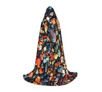 RRhgipp Color Stones Hippie Hooded Cape Cloak Long Cape Vampire Witch Carnival Halloween Teenager Wizard Costume Child