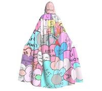 RRhgipp Colorful Heart Adult Hooded Cape Unisex Long Hooded Cloak Vampire Cape Witch Fancy Dress Costume Gift 59"