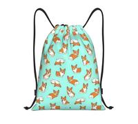 RRhgipp Corgi Cute Dog Drawstring Backpack Sports Gym Sackpack Pocket Water Resistant String Bag Women Men School