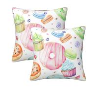 RRhgipp Cupcakes Donuts Muffins Sugar Throw Pillow Cases Decorative Cushion Covers Couch Bed Sofa Decoration Xmas Gifts Winter