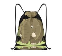 RRhgipp Cute Cartoon Elephant Drawstring Backpack Sports Gym Sackpack Pocket Water Resistant String Bag Women Men School
