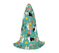 RRhgipp Cute Corgi Hooded Cape Cloak Long Cape Vampire Witch Carnival Halloween Teenager Wizard Costume Child