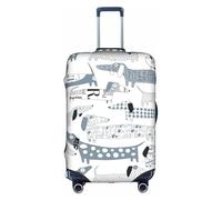 RRhgipp Cute Dachshund Dog Luggage Cover Protective Washable Suitcase Cover Travel Elastic Cover Suitcase Protector