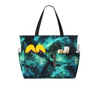 RRhgipp Dancing Skeleton Bears Canvas Tote Bag External Pocket Grocery Shopping Bag Top Zipper Closure Daily Essential
