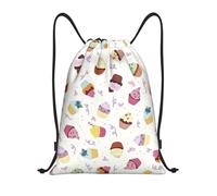RRhgipp Delicious Cupcakes Drawstring Backpack Sports Gym Sackpack Pocket Water Resistant String Bag Women Men School