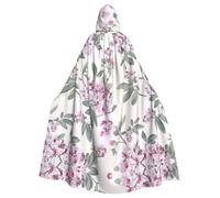 RRhgipp Dusky Rose Hooded Cloak Long Cape Grim Reaper Vampire Witch Carnival Halloween Wizard Costume 58inch