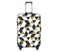 RRhgipp Fashion Modern Black White Gold Triangles Luggage Cover Protective Washable Suitcase Cover Travel Elastic Cover Suitcase Protector