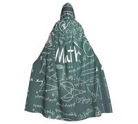 RRhgipp Formulas Shapes Theory Math Lesson Word Hooded Cloak Long Cape Grim Reaper Vampire Witch Carnival Halloween Wizard Costume 58inch