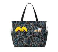 RRhgipp Fresh Succulents Canvas Tote Bag External Pocket Grocery Shopping Bag Top Zipper Closure Daily Essential