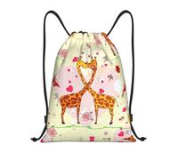RRhgipp Giraffe Heart Flower Butterfly Drawstring Backpack Sports Gym Sackpack Pocket Water Resistant String Bag Women Men School