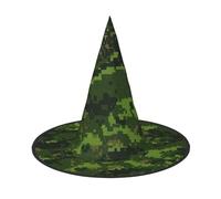 RRhgipp Green Army Digital Camouflagewitch Hat Halloween Fancy Dress Accessory Witch Dress Up Hats Boy Girls Cosplay Christmas