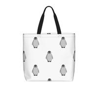 RRhgipp Grey Penguin Canvas Tote Bag Tote Bags Cloth Shopping Bag Fabric Bag Foldable Bags For Shopping Handbag