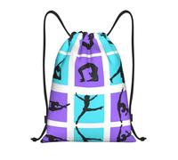 RRhgipp Gymnastics Game Drawstring Backpack Sports Gym Sackpack Pocket Water Resistant String Bag Women Men School