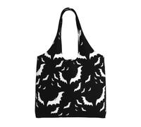 RRhgipp Halloween Flying Bats Women Canvas Tote Handbags Shoulder Work Bag Reusable Grocery Shopping Bags Women'S Bags