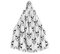 RRhgipp Halloween Themed Monochrome Skeleton Head Adult Hooded Cloak Long Cape Grim Reaper Vampire Witch Carnival Halloween Wizard Costume