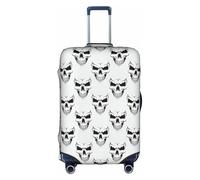 RRhgipp Halloween Themed Monochrome Skeleton Head Luggage Cover Protective Washable Suitcase Cover Travel Elastic Cover Suitcase Protector