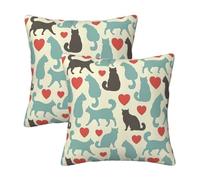 RRhgipp Happy Walking Kitty Throw Pillow Cases Decorative Cushion Covers Couch Bed Sofa Decoration Xmas Gifts Bed