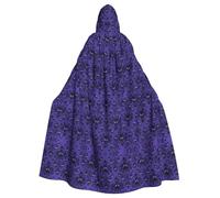 RRhgipp Haunted Mansion Hooded Cloak Long Cape Grim Reaper Vampire Witch Carnival Halloween Wizard Costume 58inch
