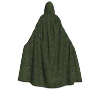 RRhgipp Hunter Green Floral Petals Pattern Adult Hooded Cloak Long Cape Grim Reaper Vampire Witch Carnival Halloween Wizard Costume