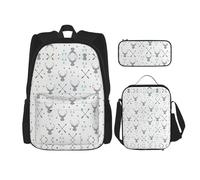 RRhgipp Hunting Arrows Triangles Deer.School Backpack Boys Teens Bookbag Travel Daypack Kids Girls Lunch Bag Pencil Case Bookbag
