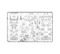 RRhgipp Instruments Performers Notes And Little Birds Door Mat Indoor Washable Front Door Mat Non Slip Water Absorbent Entryway Rug Home Kitchen