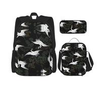 RRhgipp Japanese Crane & Pineschool Backpack Boys Teens Bookbag Travel Daypack Kids Girls Lunch Bag Pencil Case Bookbag