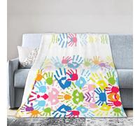RRhgipp Kids Hand Print Throw Blanket Fluffy Solid Blankets Bed Sofa Couch Throw Soft Warm Plush Fleece Blankets