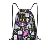 RRhgipp Magic Witch Witchcraft Bohemian Drawing Drawstring Backpack Sports Gym Sackpack Pocket Water Resistant String Bag Women Men School