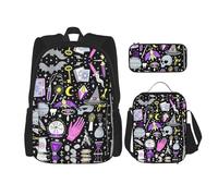 RRhgipp Magic Witch Witchcraft Bohemian Drawingschool Backpack Boys Teens Bookbag Travel Daypack Kids Girls Lunch Bag Pencil Case Bookbag