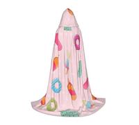 RRhgipp Many Colored Ice Cream Hooded Cape Cloak Long Cape Vampire Witch Carnival Halloween Teenager Wizard Costume Child