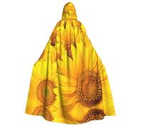 RRhgipp Many Sunflowers Adult Hooded Cloak Long Cape Grim Reaper Vampire Witch Carnival Halloween Wizard Costume