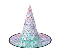 RRhgipp Mermaid Pastel Pink Purple Aqua Teawitch Hat Halloween Fancy Dress Accessory Witch Dress Up Hats Boy Girls Cosplay Christmas