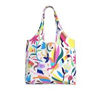 RRhgipp Mexican Otomi Animals Women Canvas Tote Handbags Shoulder Work Bag Reusable Grocery Shopping Bags Women'S Bags