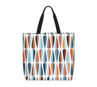 RRhgipp Mid Century Modern Retro With Drop Shapes Canvas Tote Bag Tote Bags Cloth Shopping Bag Fabric Bag Foldable Bags For Shopping Handbag
