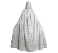RRhgipp Old White Brick Wall Hooded Cloak Long Cape Grim Reaper Vampire Witch Carnival Halloween Wizard Costume 58inch