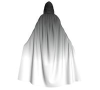 RRhgipp Ombre White To Black Adult Hooded Cloak Long Cape Grim Reaper Vampire Witch Carnival Halloween Wizard Costume